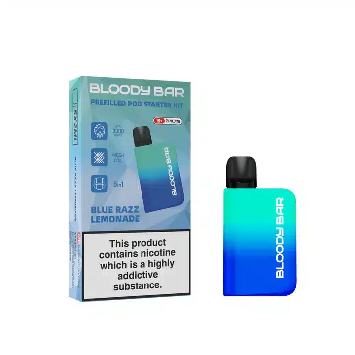 Bloody-Bar-Prefilled-Pod-Kit-5-in-1-Blue-Razz-Lemonadewebp - Element Vapor Australia