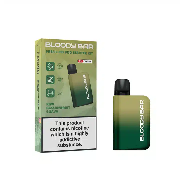 Bloody-Bar-Prefilled-Pod-Kit-5-in-1-Kiwi-Passionfruit-Guavawebp - Element Vapor Australia