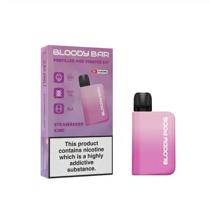 Bloody-Bar-Prefilled-Pod-Kit-5-in-1-Strawberry-Kiwiwebp - Element Vapor Australia