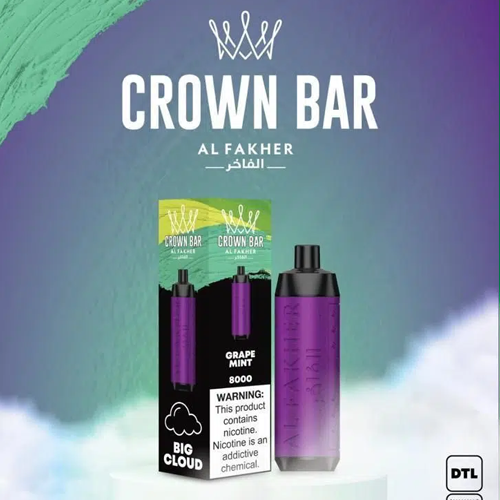CROWN-BAR-ALFAKHER-GRAPE-MINT8000-PUFFSpng - Element Vapor Australia
