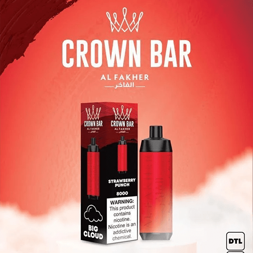 CROWN-BAR-ALFAKHER-STRAWBERRY-PUNCH-8000-PUFFSpng - Element Vapor Australia