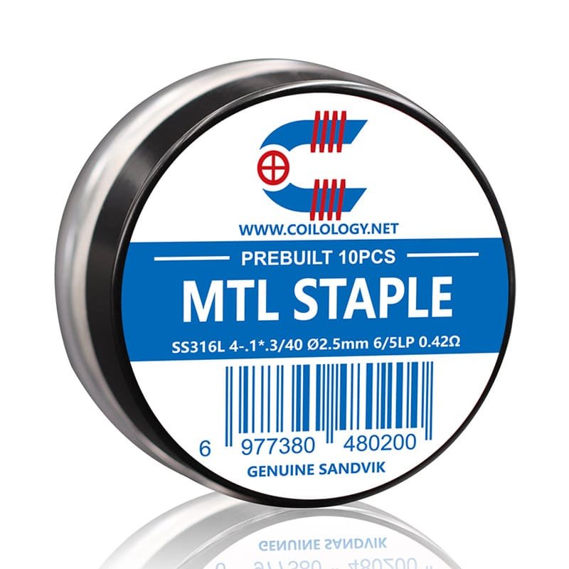 Coilology-Prebuilt-Sandvik-MTL-Staple-Coils-SS316L-042ohmjpg - Element Vapor Australia