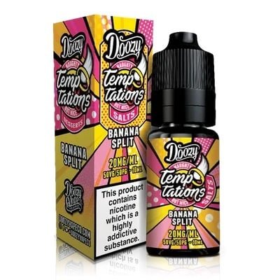 Doozy-Temptations-Nic-Salt-10ml-Banana-Splitjpg - Element Vapor Australia