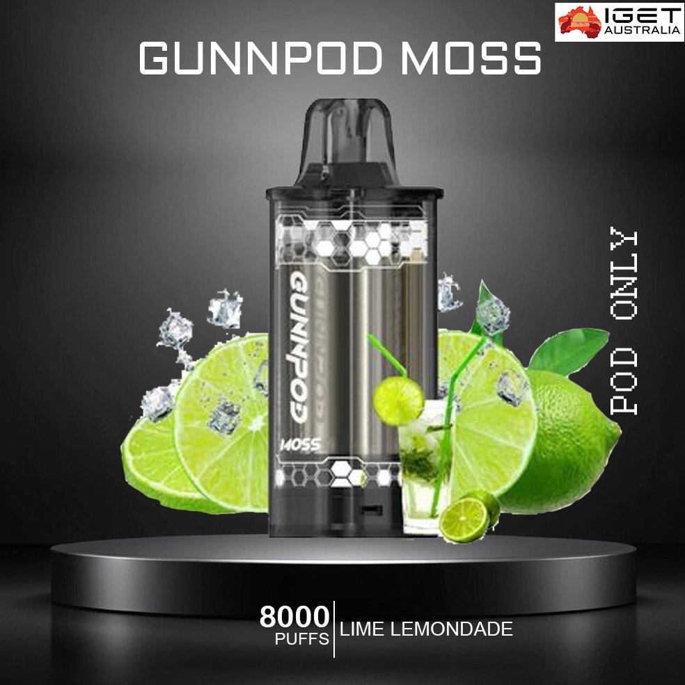 GUNNPOD-MOSS-LIME-LEMONDADE-8000-PUFFS-POD-ONLY-1jpg - Element Vapor Australia