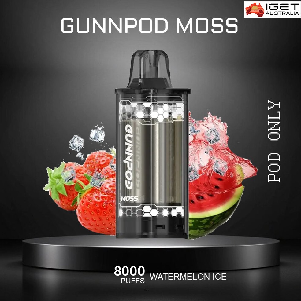 GUNNPOD-MOSS-WATERMEON-ICE-8000-PUFFS-POD-ONLY-1jpg - Element Vapor Australia