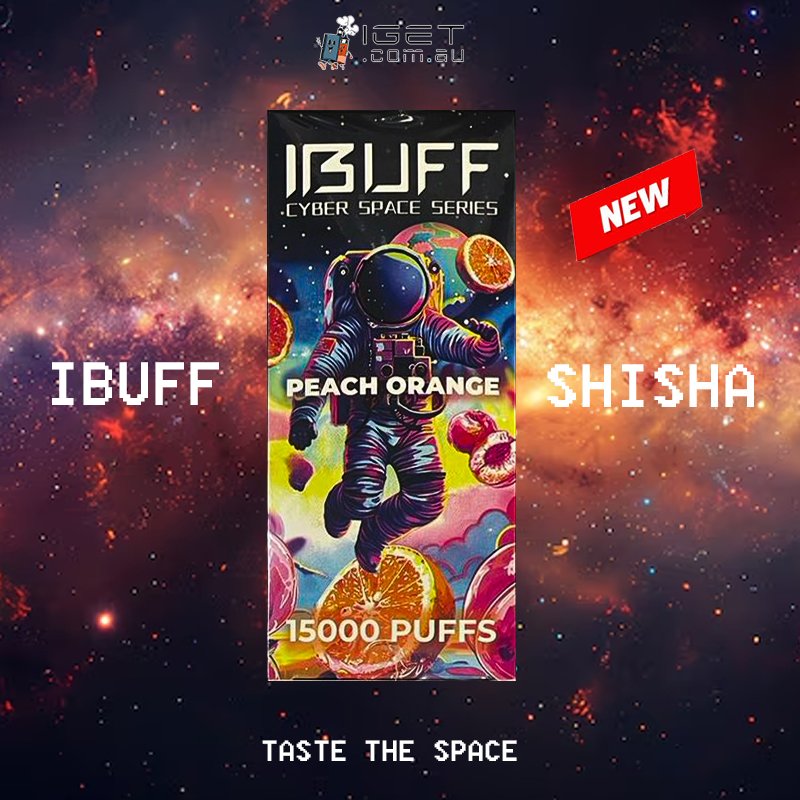 IBUFF-SHISHA-PEACH-ORANGE-15000-PUFFSjpg - Element Vapor Australia