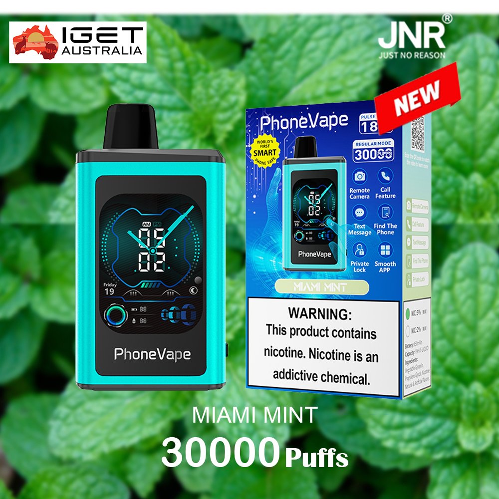 JNR-PhoneVape-MIAMI-MINT-30000-Puffs-1jpg - Element Vapor Australia