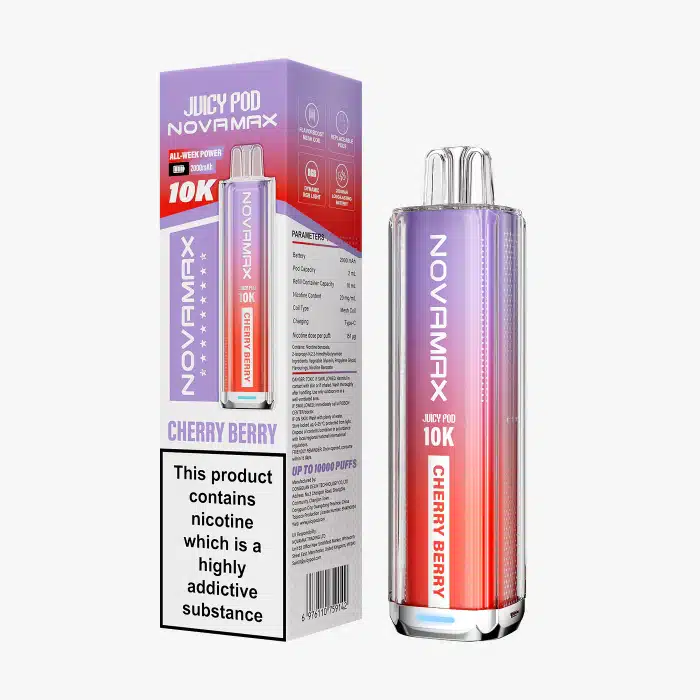 Juicy-Pod-NOVAMAX-10K-Cherry-Berrywebp - Element Vapor Australia