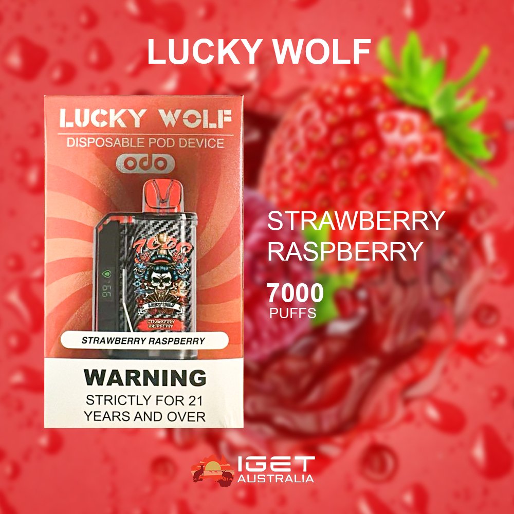 LUCKY-WOLF-STRAWBERRY-RASPBERRY-7000-PUFFSjpg - Element Vapor Australia