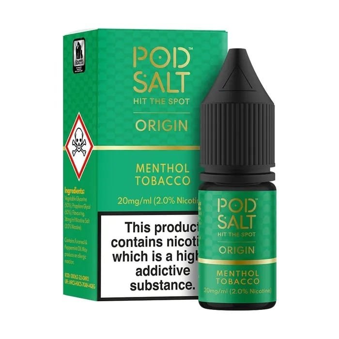 POD-SALT-ORIGIN-MENTHOL-TOBACCO-10ML-NICOTINE-SALT-E-LIQUIDjpg - Element Vapor Australia