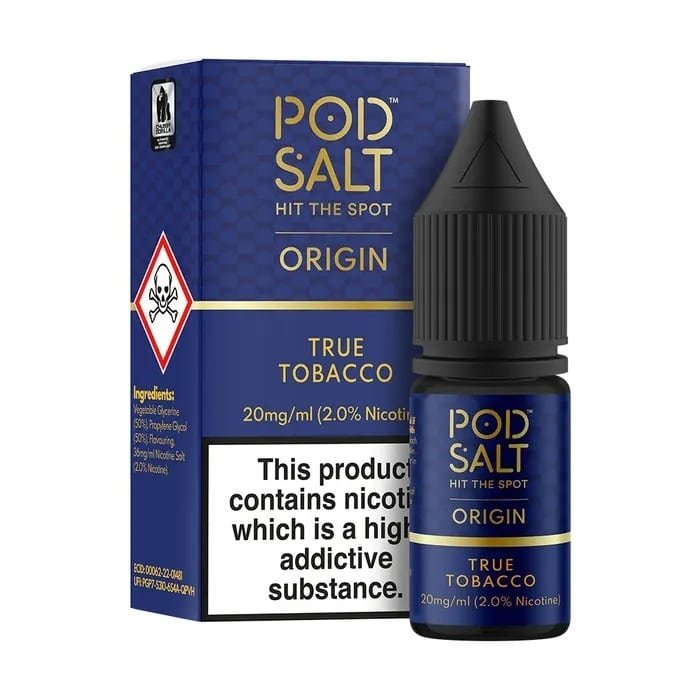 POD-SALT-ORIGIN-TRUE-TOBACCO-10ML-NICOTINE-SALT-E-LIQUIDjpg - Element Vapor Australia