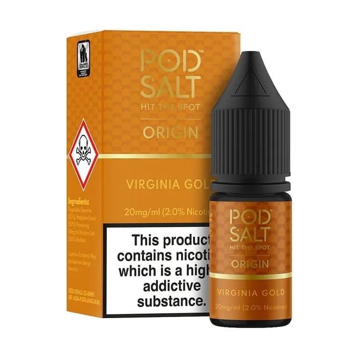 POD-SALT-ORIGIN-VIRGINIA-GOLD-10ML-NICOTINE-SALT-E-LIQUIDjpg - Element Vapor Australia