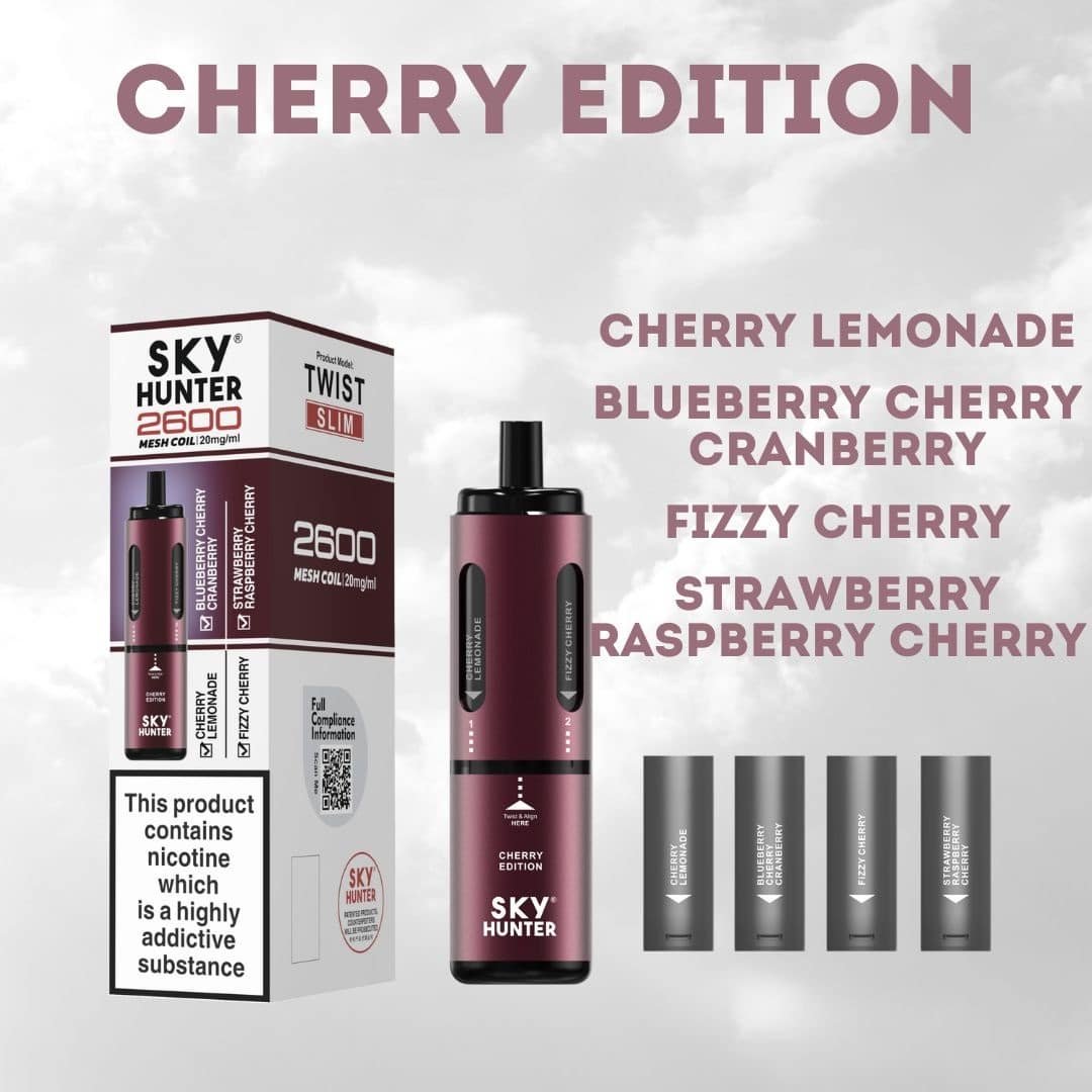 Sky-Hunter-2600-Disposable-Vape-Cherry-Editionjpg - Element Vapor Australia