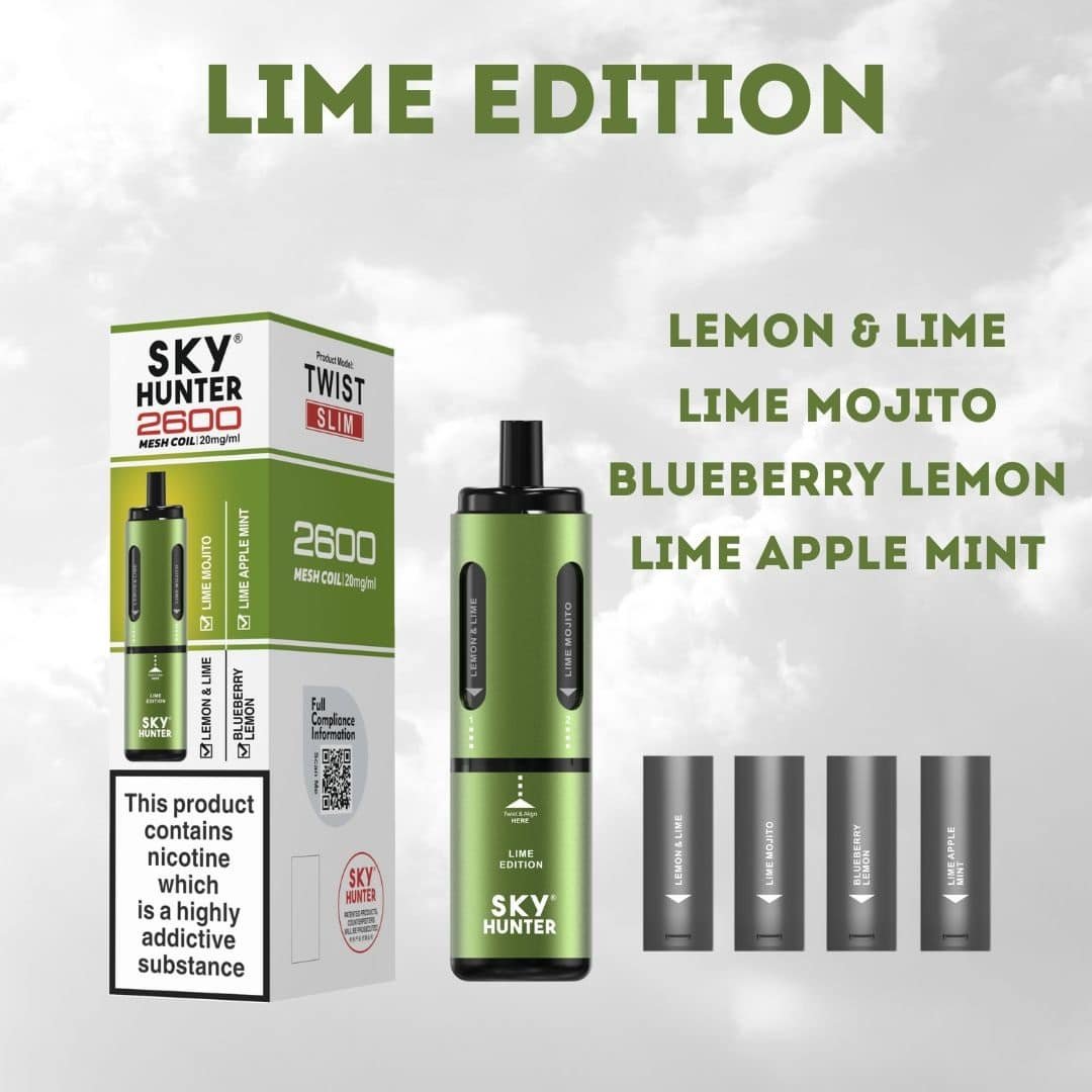 Sky-Hunter-2600-Disposable-Vape-Lime-Editionjpg - Element Vapor Australia