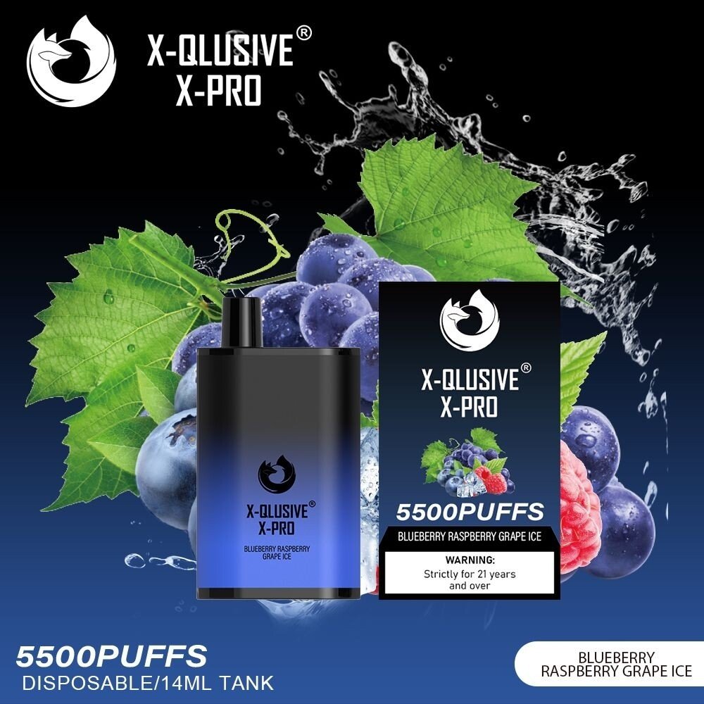X-QLUSIVE-X-PRO-BLUEBERRY-RASPBERRY-GRAPE--5500-PUFFSjpg - Element Vapor Australia